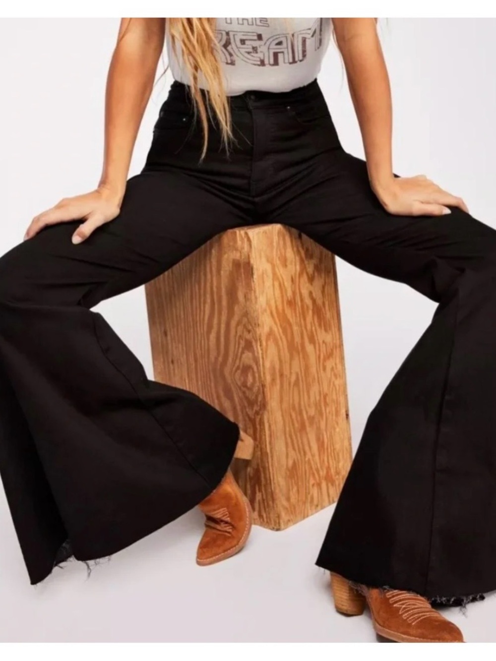 Free People Ma Cherie jeans 24 Lace up Flare Bell Bottom
